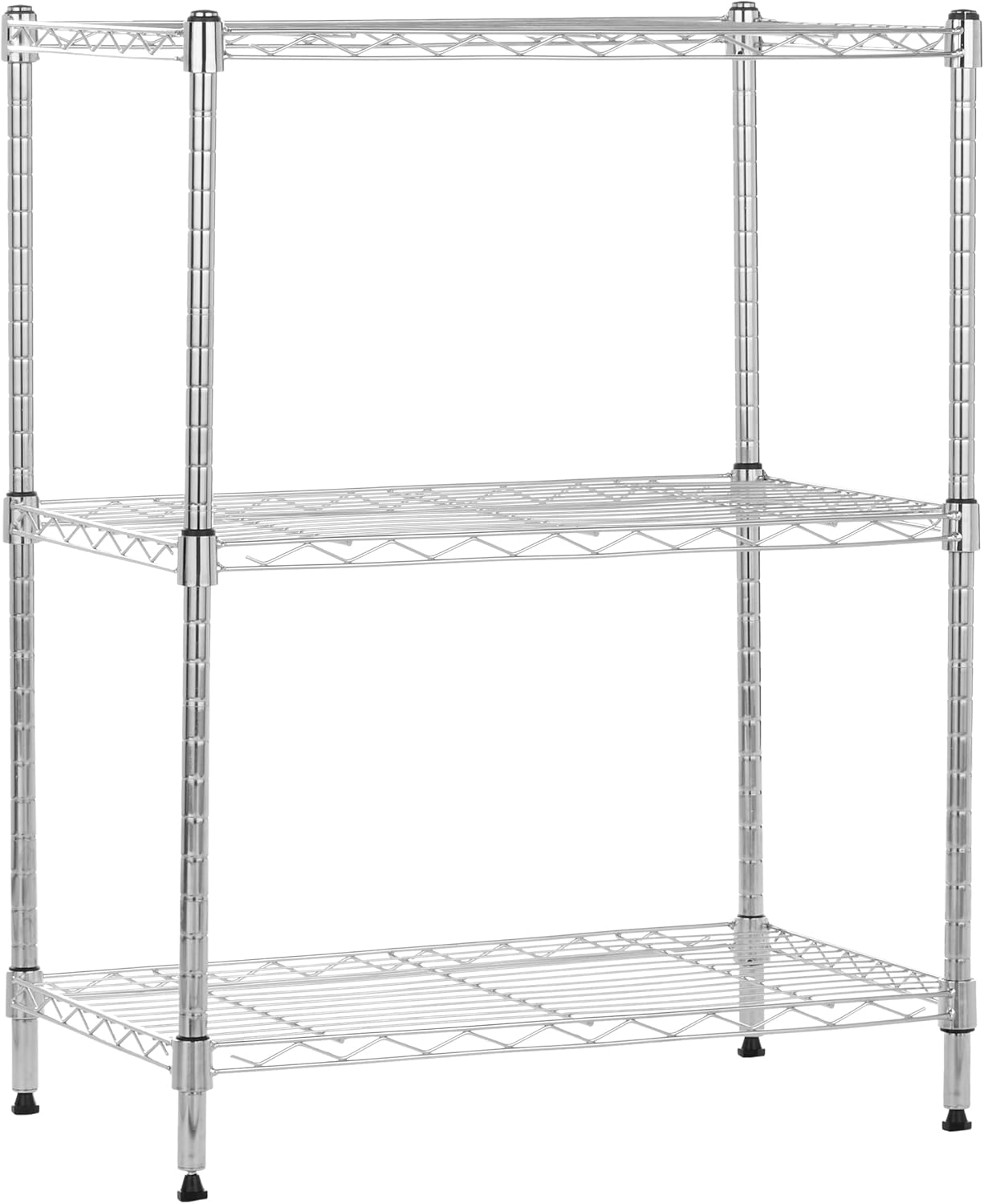 Amazon Basics 3-Shelf Adjustable, Heavy Duty Storage Shelving Unit (250 lbs loading capacity per shelf), Steel Organizer Wire Rack, Black, 23.2"L x 13.4"W x 30"H - Image 21