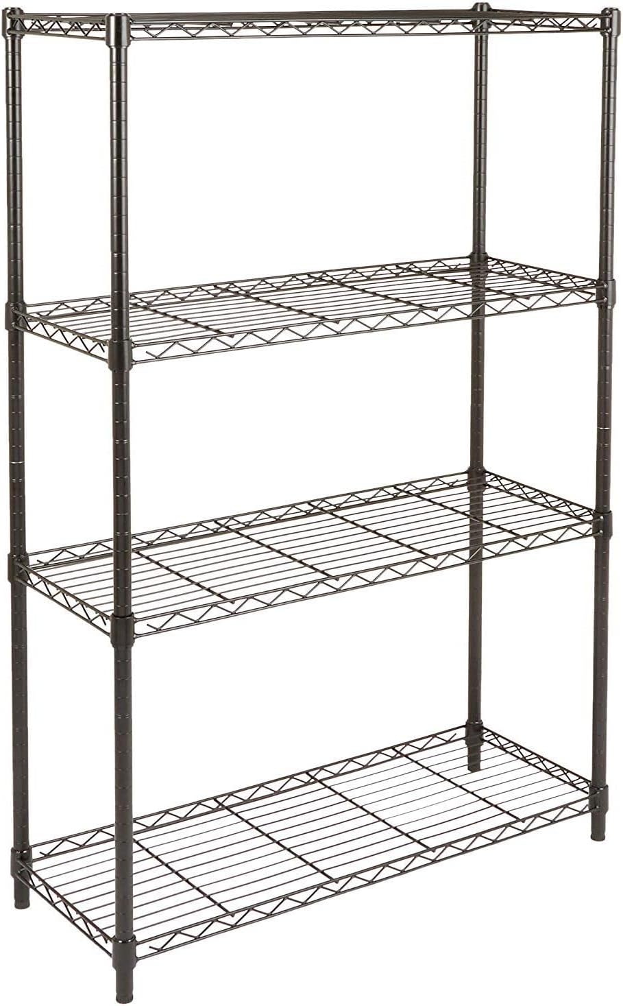 Amazon Basics 3-Shelf Adjustable, Heavy Duty Storage Shelving Unit (250 lbs loading capacity per shelf), Steel Organizer Wire Rack, Black, 23.2"L x 13.4"W x 30"H - Image 18