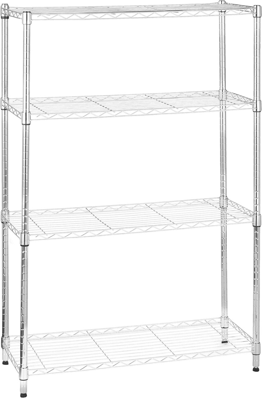 Amazon Basics 3-Shelf Adjustable, Heavy Duty Storage Shelving Unit (250 lbs loading capacity per shelf), Steel Organizer Wire Rack, Black, 23.2"L x 13.4"W x 30"H - Image 11