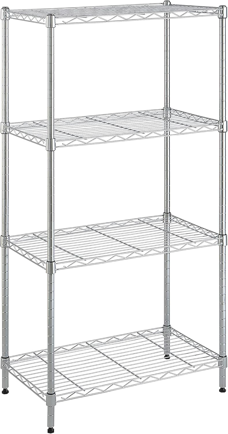 Amazon Basics 3-Shelf Adjustable, Heavy Duty Storage Shelving Unit (250 lbs loading capacity per shelf), Steel Organizer Wire Rack, Black, 23.2"L x 13.4"W x 30"H - Image 22