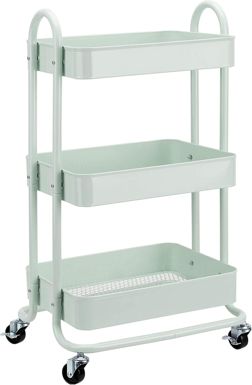 Amazon Basics 3-Tier Rolling Utility or Kitchen Cart - White - Image 9