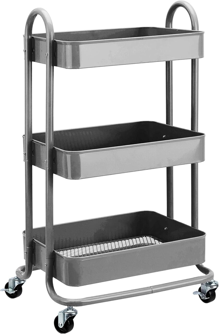 Amazon Basics 3-Tier Rolling Utility or Kitchen Cart - White - Image 7