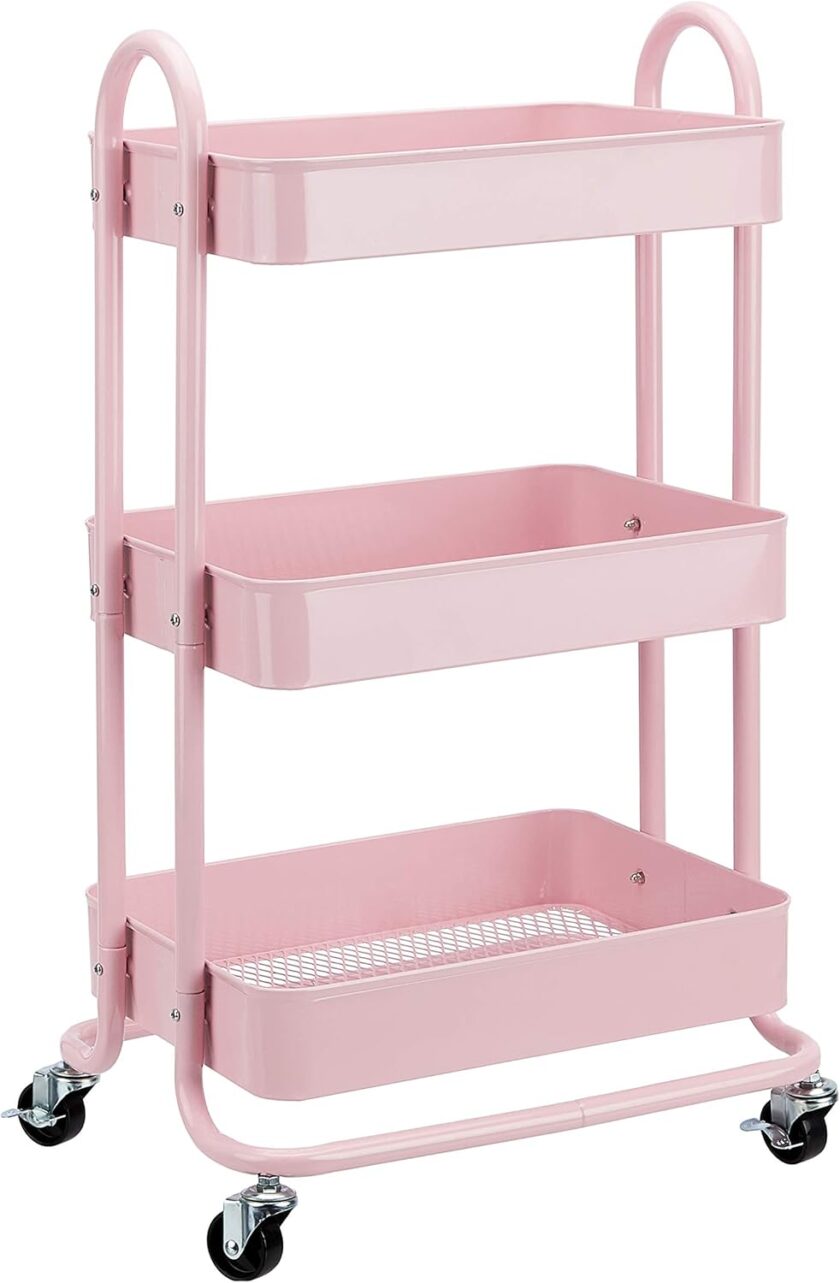 Amazon Basics 3-Tier Rolling Utility or Kitchen Cart - White - Image 8