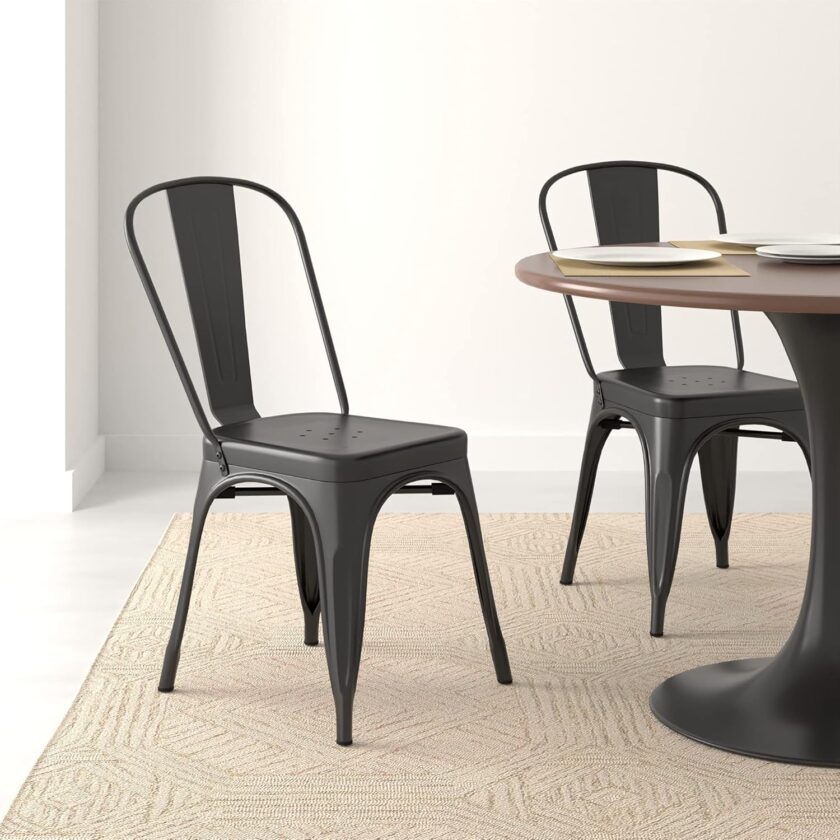 Amazon Basics 33DC01S4-BK Chair, 4 Pack, 20.1"D x 17.1"W x 33.5"H, Black - Image 2