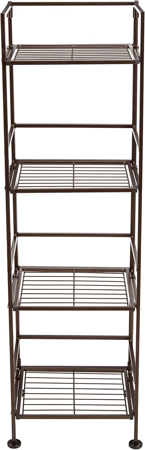 Amazon Basics 4-Tier Iron Tower Shelf, Black, 11.4"L x 11.8"W x 44.5"H - Image 4