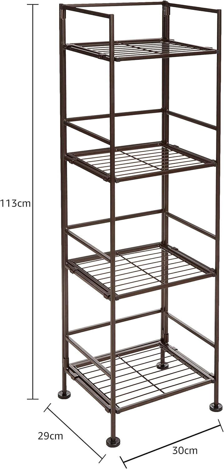 Amazon Basics 4-Tier Iron Tower Shelf, Black, 11.4"L x 11.8"W x 44.5"H - Image 3