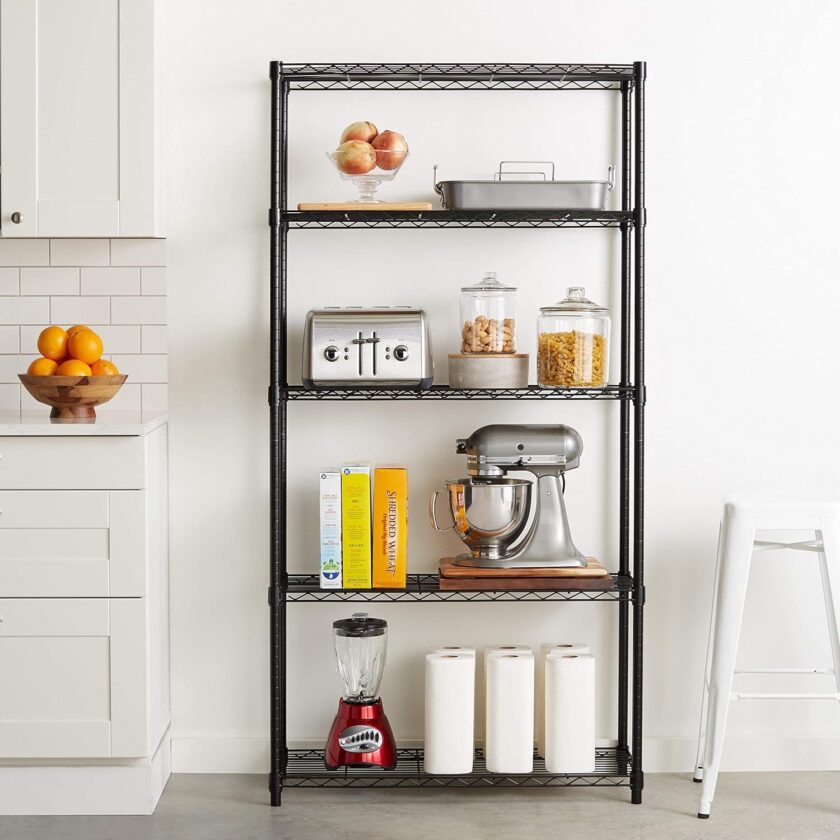 Amazon Basics 5-Shelf Adjustable, Heavy Duty Storage Shelving Unit (350 lbs loading capacity per shelf), Steel Organizer Wire Rack, Black (36L x 14W x 72H) - Image 5