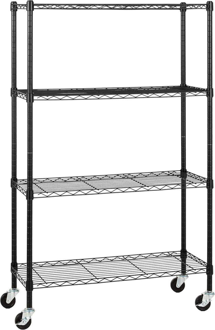 Amazon Basics 5-Shelf Adjustable, Heavy Duty Storage Shelving Unit (350 lbs loading capacity per shelf), Steel Organizer Wire Rack, Black (36L x 14W x 72H) - Image 15