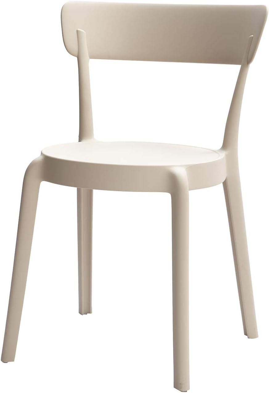 Amazon Basics Beige, Armless Bistro Dining Chair-Set of 2, Premium Plastic - Image 5