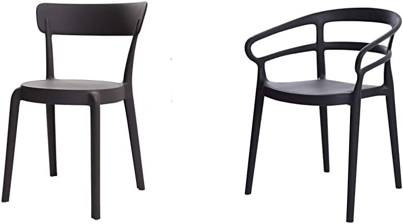 Amazon Basics Beige, Armless Bistro Dining Chair-Set of 2, Premium Plastic - Image 7