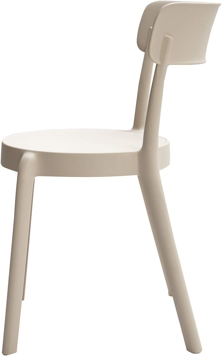 Amazon Basics Beige, Armless Bistro Dining Chair-Set of 2, Premium Plastic - Image 3