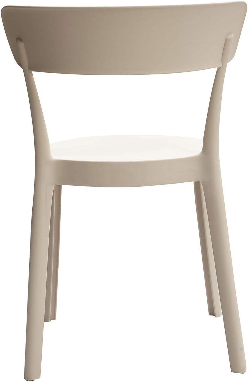 Amazon Basics Beige, Armless Bistro Dining Chair-Set of 2, Premium Plastic - Image 4