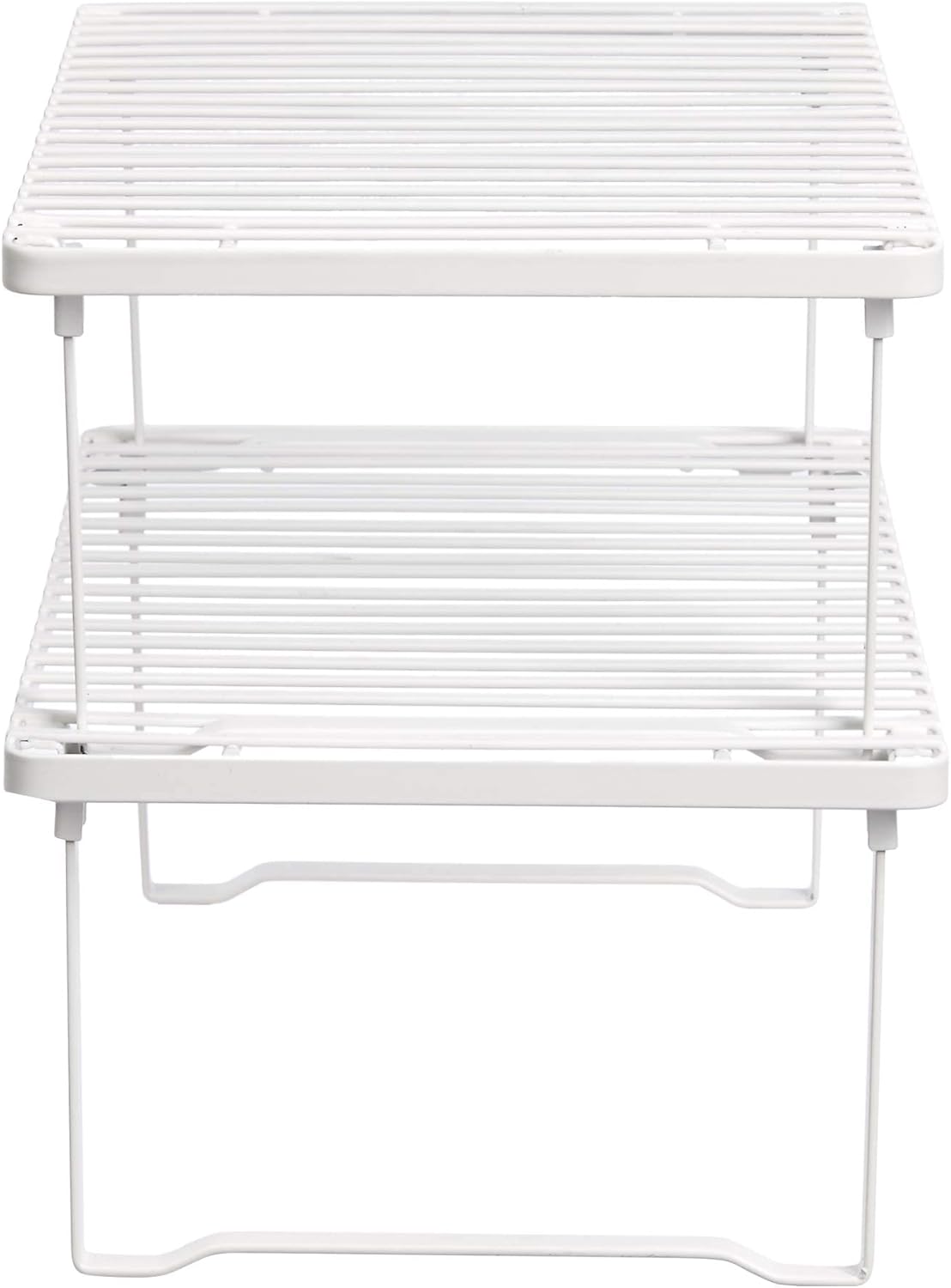 Amazon Basics Stackable Metal Kitchen Storage Shelves, Set of 2 - White - Image 2