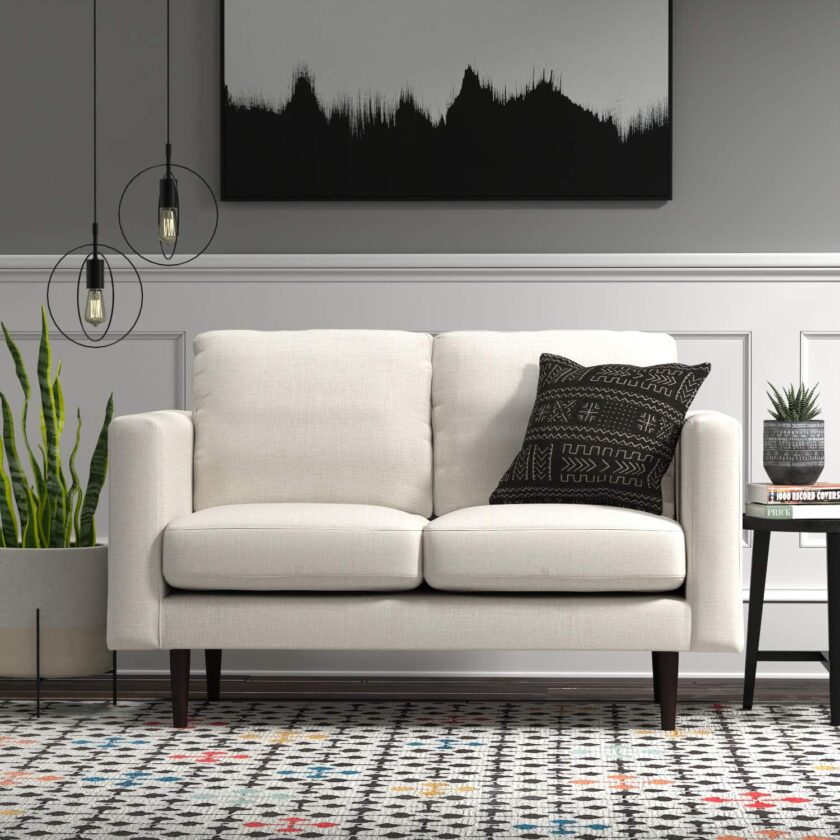Amazon Brand - Rivet Revolve Modern Upholstered Loveseat Sofa, 56"W, Linen - Image 2