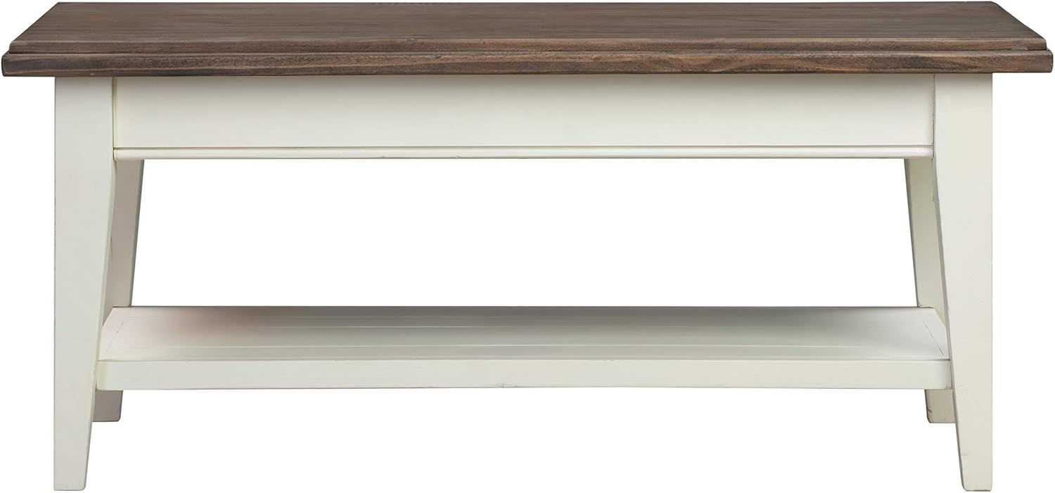 Amazon Brand - Stone & Beam Rustic Reclaimed Pine Rectangular Coffee Table, White, 18" x 41" x 22" - Image 2