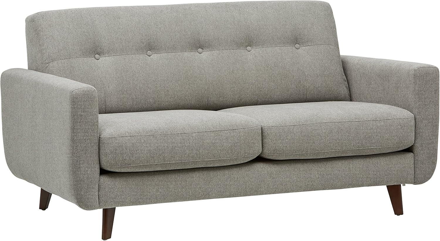 Amazon Brand â€“ Rivet Sloane Mid-Century Modern Loveseat Sofa, 64.2"W, Pebble Grey