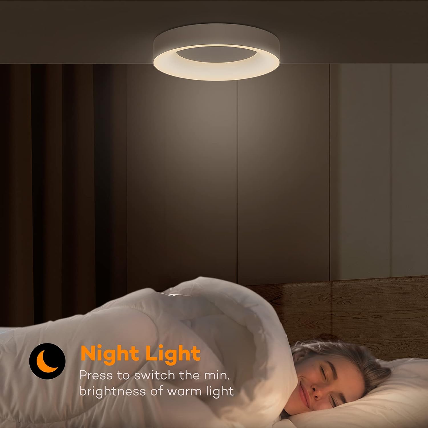 Annaror LED Flush Mount Ceiling Light with Remote Control, 24W 3000K-6500K Dimmable Ceiling Light Fixture, Modern Led Ceiling Lights for Bedroom Kitchen Living Room, 11 Inch White - Image 5