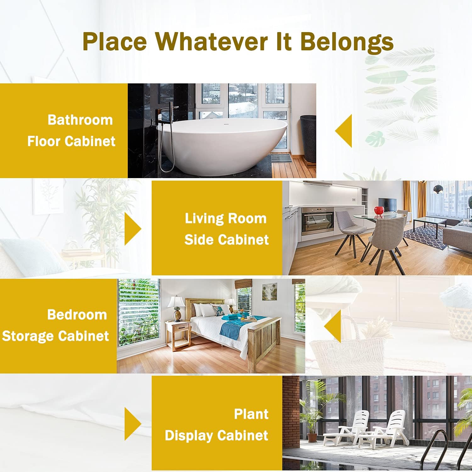 Bathroom Floor Storage Cabinet,Bathroom Storage Furniture Home Organizer Shelf Rack Multiple Tiers Shelves Cabinet,Free Standing Cabinet with Shelf,Small Space Corner Cabinet - Image 9