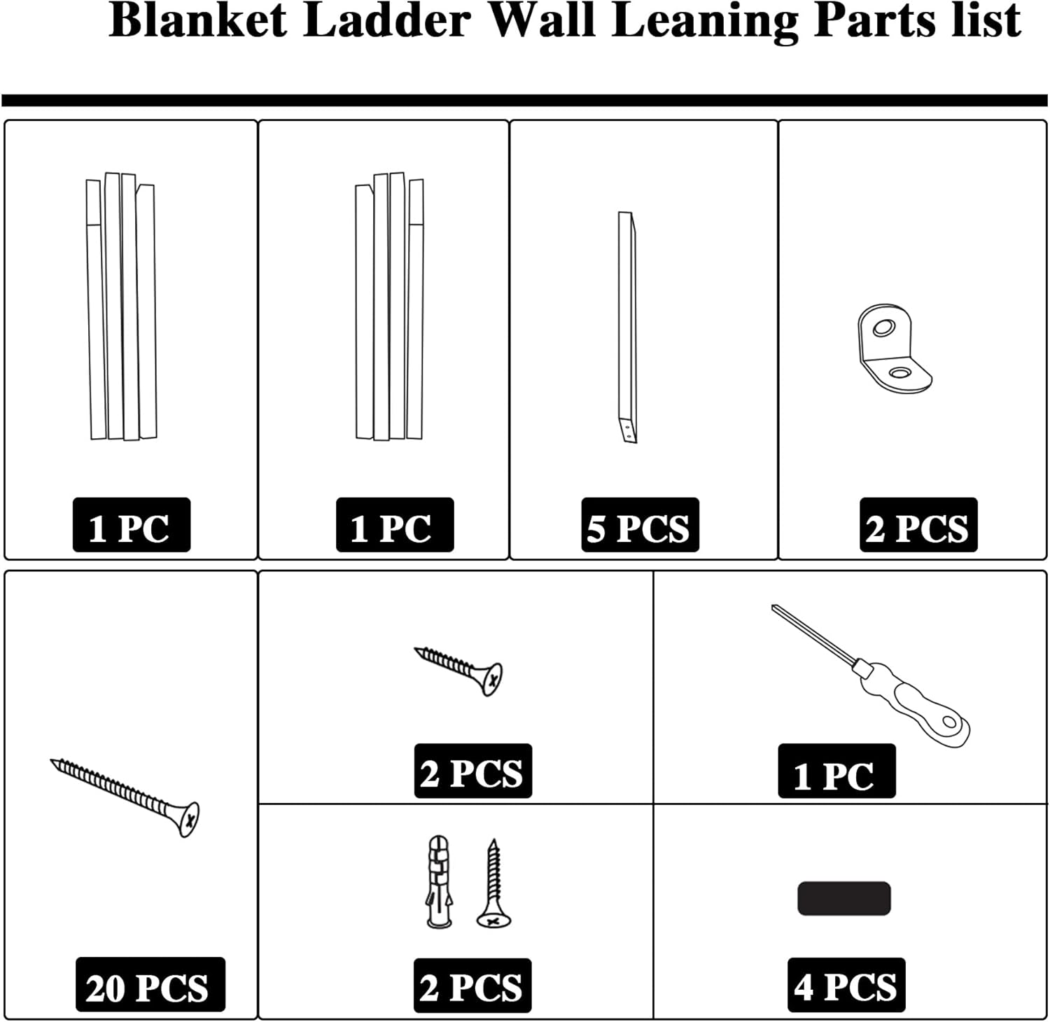 C&AHOME 5-Foot Wall Leaning Blanket Ladder, Wall Leaning Blanket Ladders, Ladder Shelf, Wall Leaning Ladders Bathroom Storage Towel Display Rack Shelf Holder, Rustic Farmhouse, White UBLWLW05W - Image 8