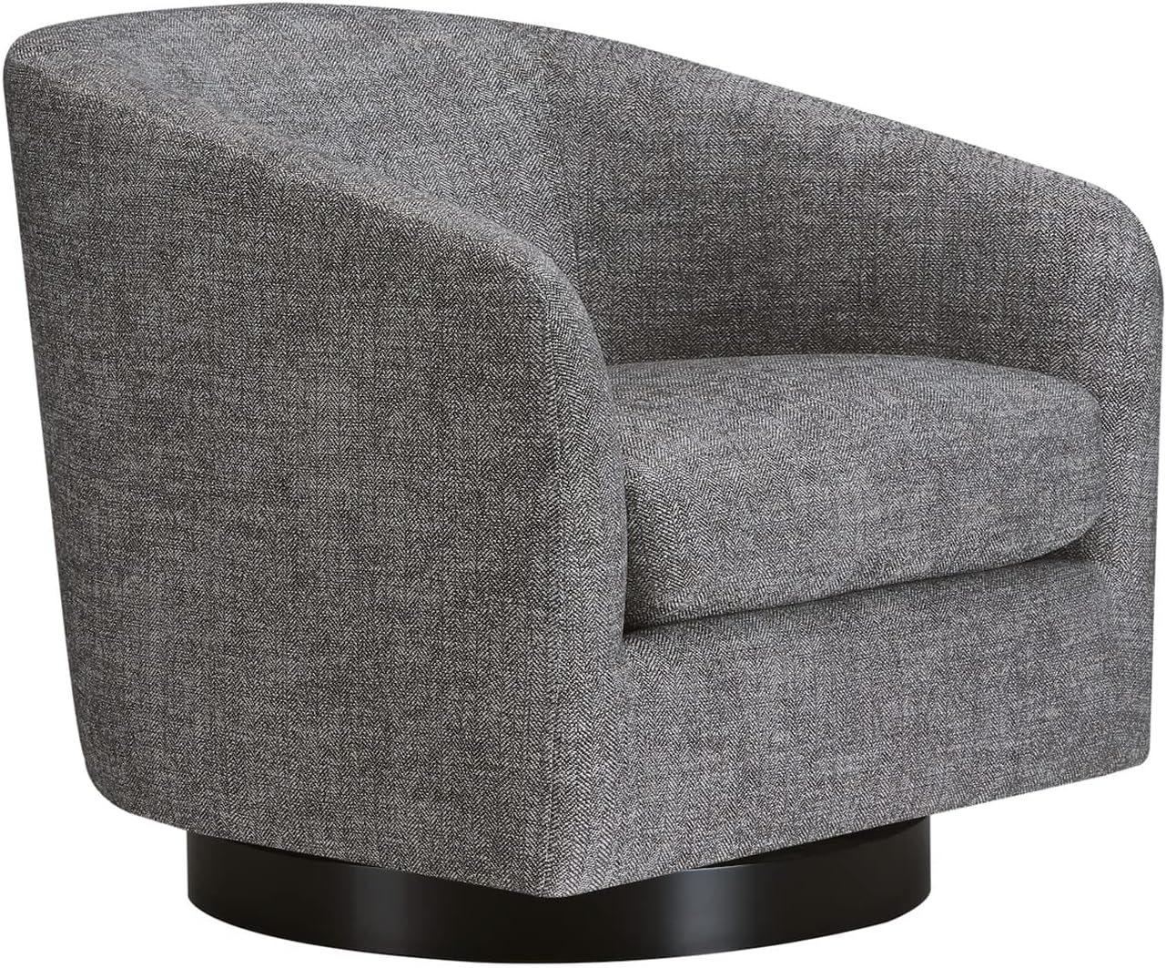 CHITA Swivel Accent Chair Armchair, Round Barrel Chair in Fabric for Living Room Bedroom, Pebble Grey