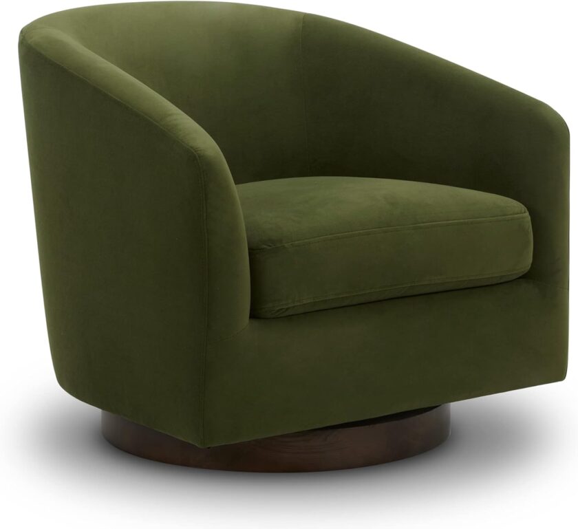 CHITA Swivel Accent Chair Armchair, Round Barrel Chair in Fabric for Living Room Bedroom, Pebble Grey - Image 10