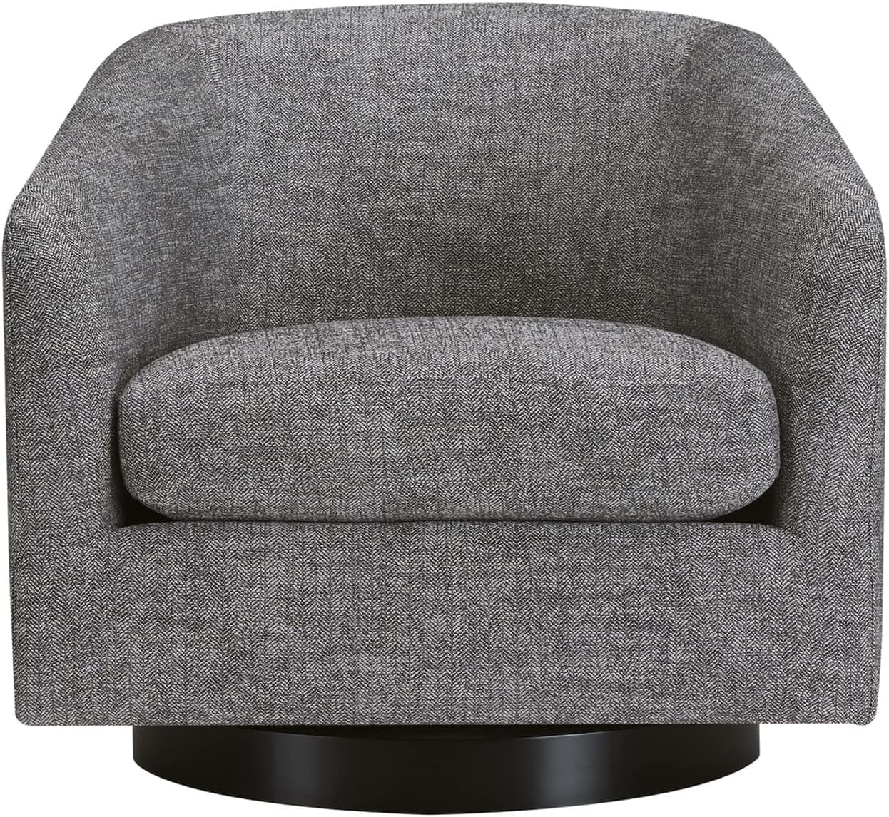 CHITA Swivel Accent Chair Armchair, Round Barrel Chair in Fabric for Living Room Bedroom, Pebble Grey - Image 3