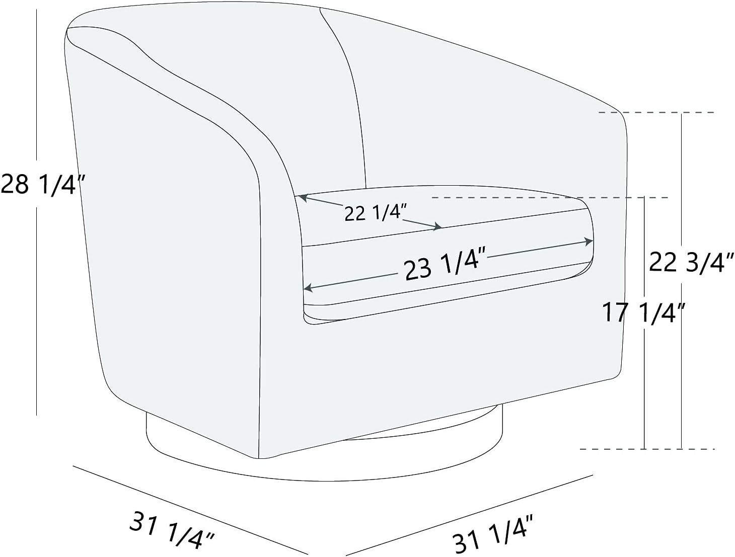 CHITA Swivel Accent Chair Armchair, Round Barrel Chair in Fabric for Living Room Bedroom, Pebble Grey - Image 8