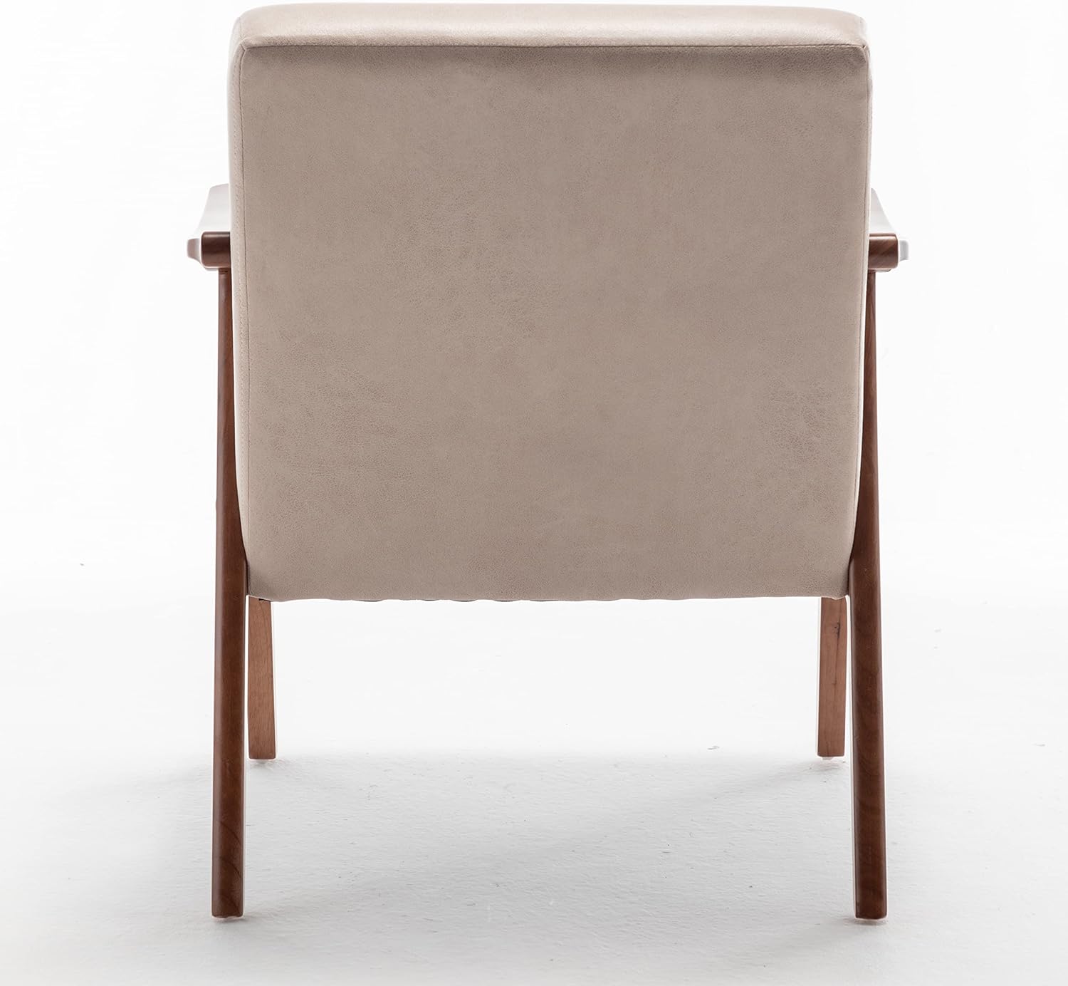 Container Furniture Direct Accent Chair with Microfiber Upholstery and Solid Wood Frame, Classic Mid-Century Modern Living Room Furniture for Extra Seating, Light Camel - Image 7