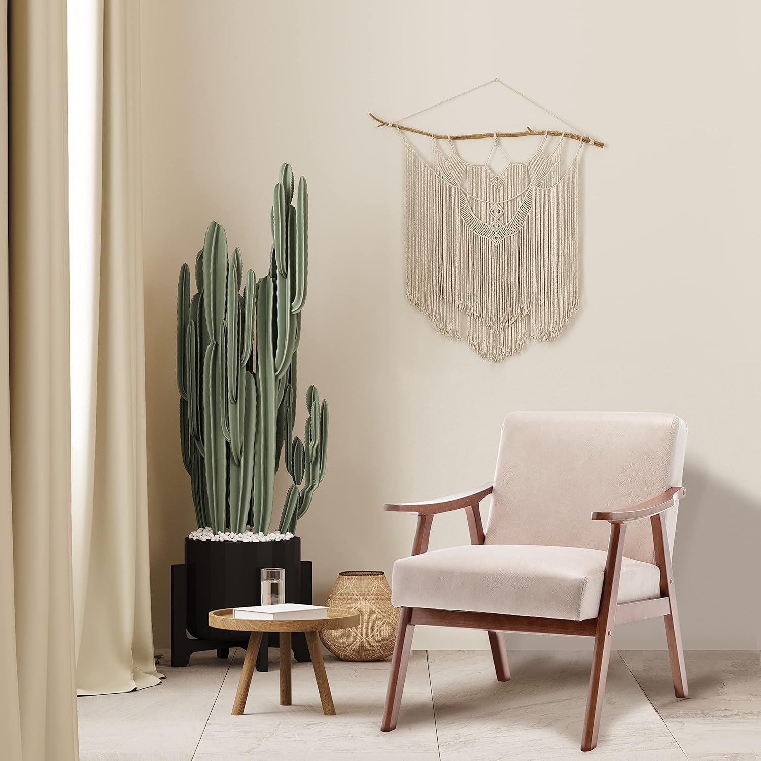 Container Furniture Direct Accent Chair with Microfiber Upholstery and Solid Wood Frame, Classic Mid-Century Modern Living Room Furniture for Extra Seating, Light Camel - Image 4