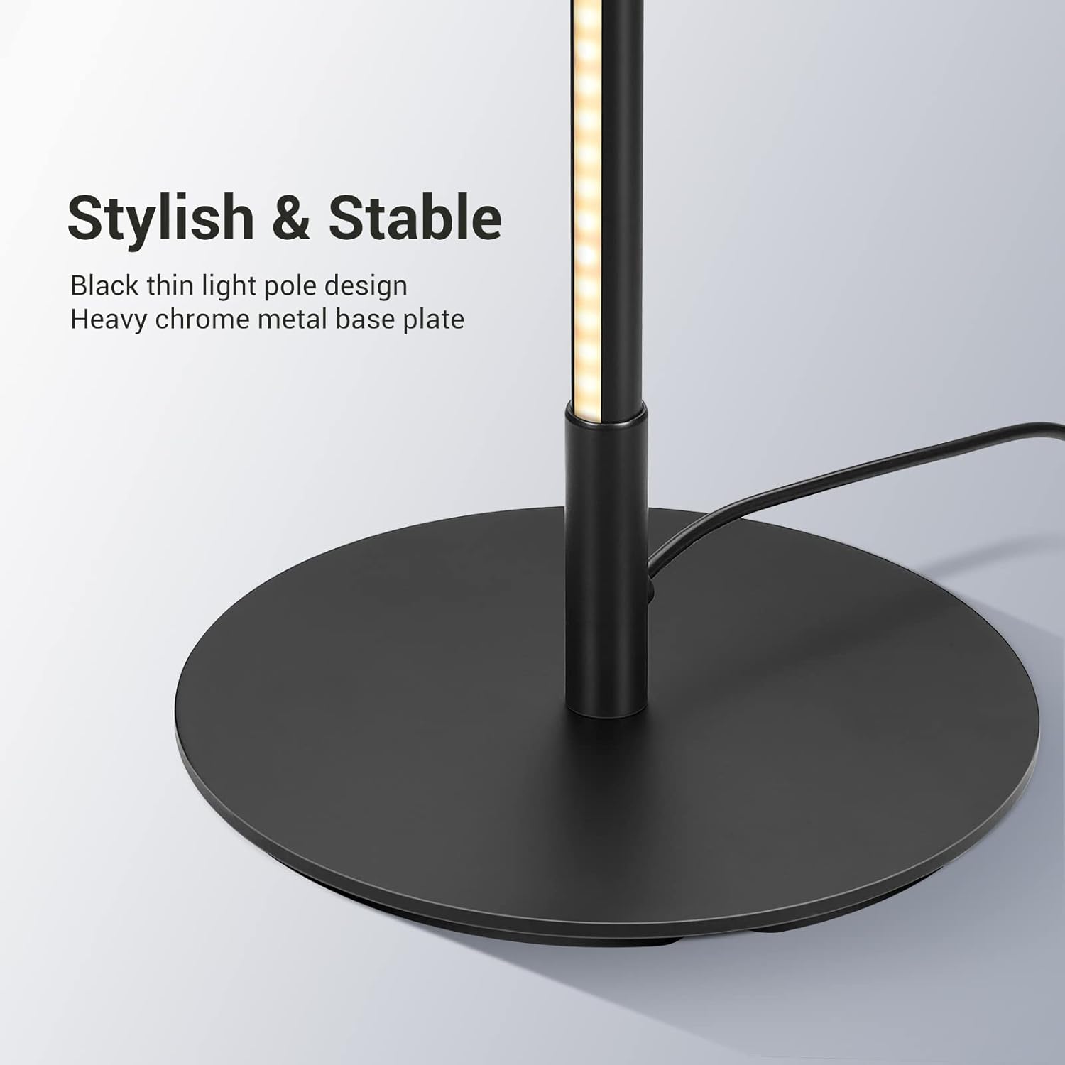 DEWENWILS 57.5" Minimalist LED Corner Floor Lamp, Set of 2 Modern Dimmable Mood Lighting, Standing Tall Floor Lamp for Living Room, Bedroom, Office, 3000K Warm White Light (Black) - Image 4