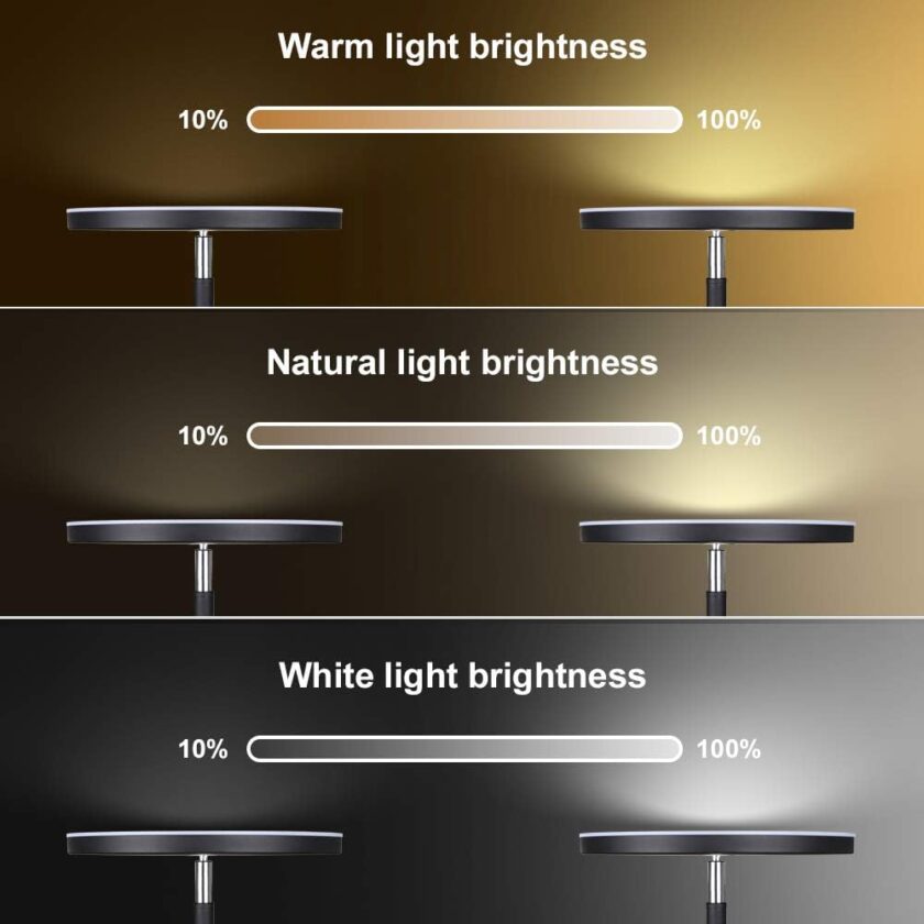 Dimunt Floor Lamp LED Floor Lamps for Living Room Bright Lighting, 27W/2000LM Main Light and 7W/350LM Side Reading Lamp, Adjustable 3 Colors Tall Lamp with Remote & Touch Control - Image 5