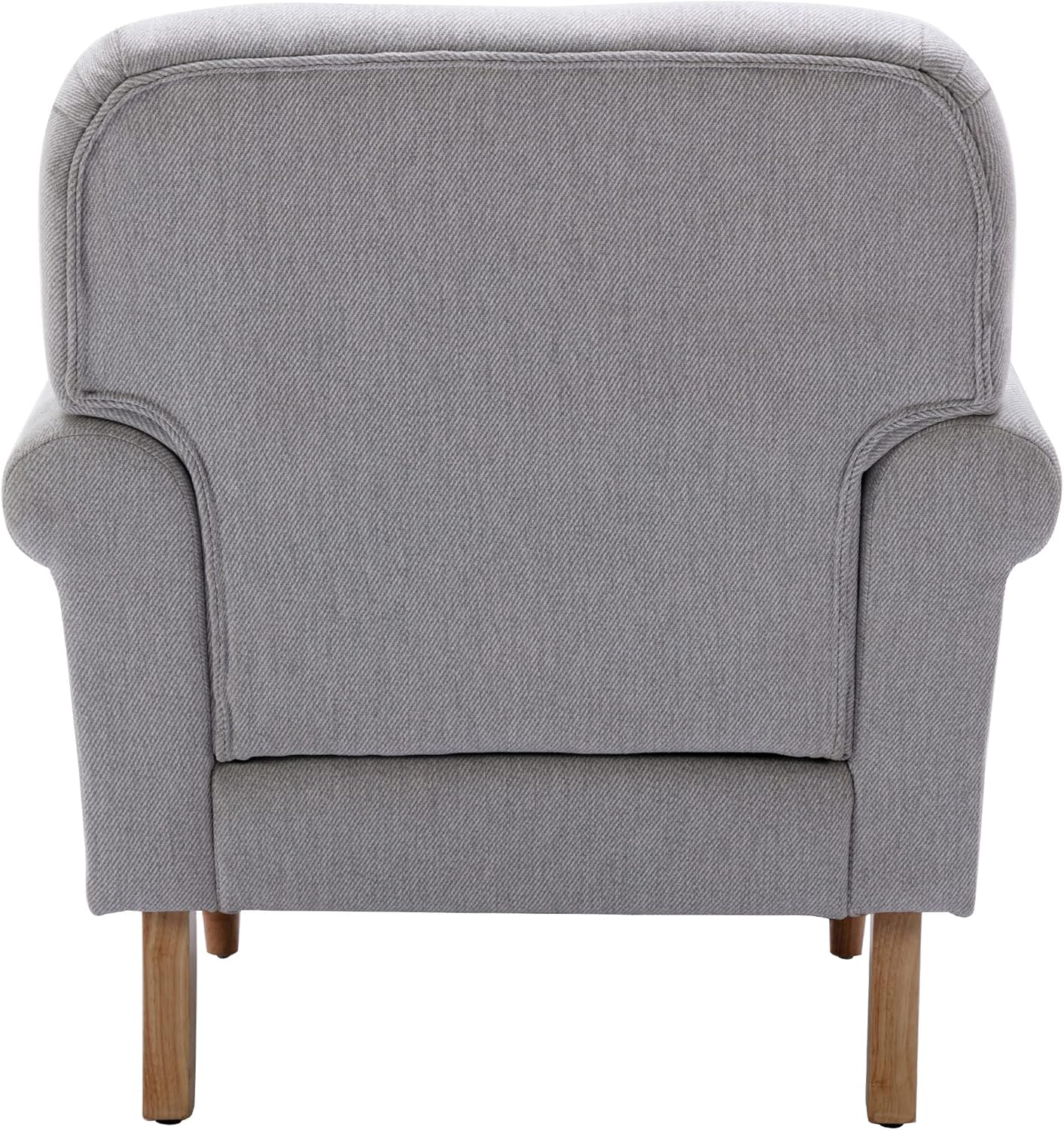 DM Furniture Wide Armchair Modern Linen Accent Chair Comfy Reading Chairs Upholstered Lounge Chair Single Sofa Couch for Bedroom\/Living Room, Grey 30.5D x 31.5W x 17.75H in - Image 5