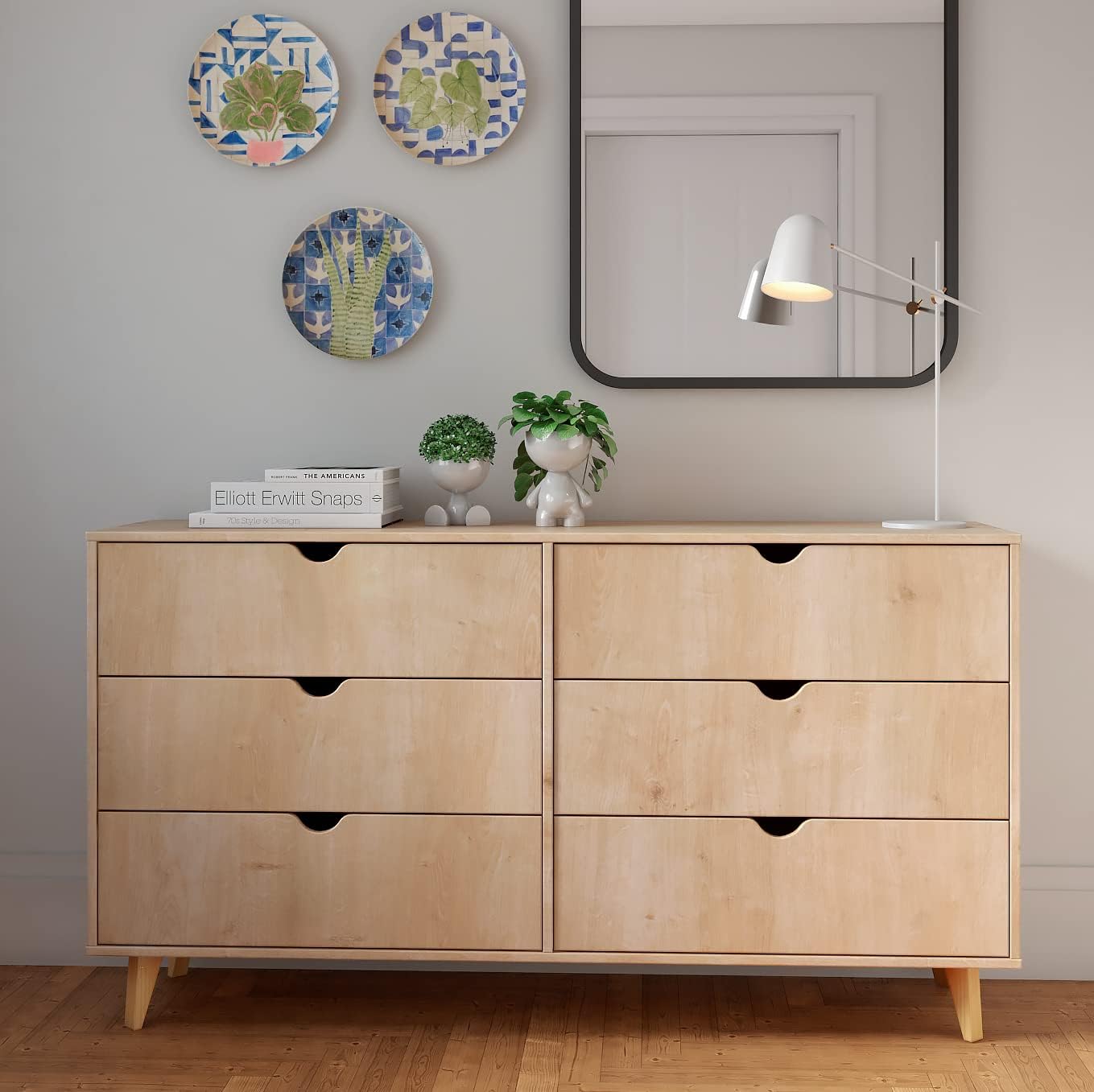 FALKK Furniture \u2013 Wide 6-Drawer Dresser \u2013 Double Wooden Dresser Cabinet \u2013 Versatile Furniture Nursery, Living & Bedroom \u2013 Convenient Free Stand Home Organizer (White) - Image 7