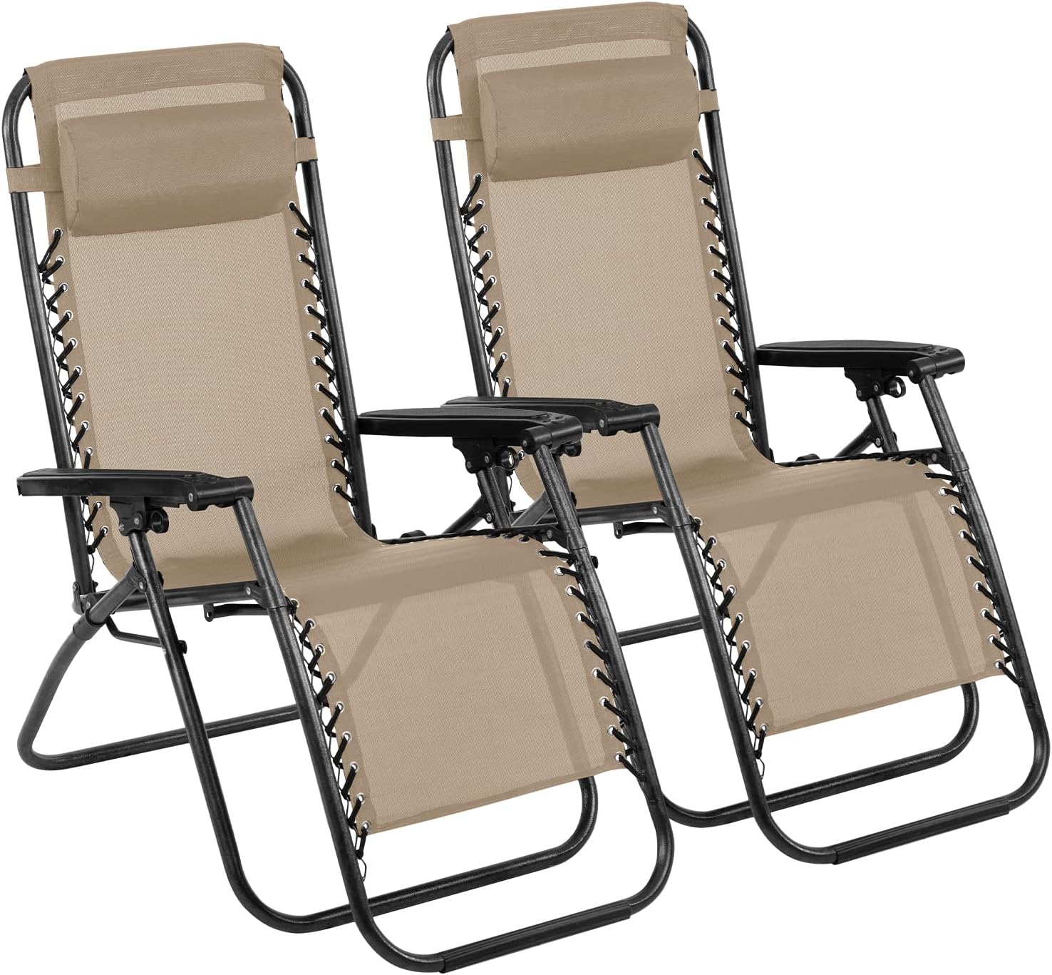 FDW Patio Chair Outdoor Furniture Zero Gravity Chair Patio Lounge Camping Chair Set of 2 Recliner Adjustable Folding for Pool Side Camping Yard Beach - Image 8