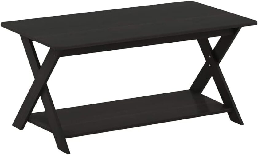Furinno Modern Simplistic Criss-Crossed Coffee Table, 35.4 in x 19.6 in x 16 in, French Oak Grey - Image 7