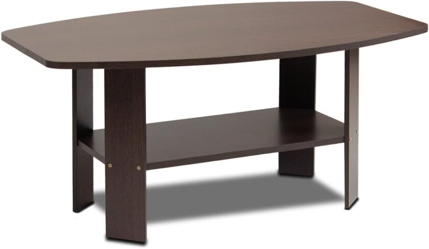 Furinno Simple Design Coffee Table, Dark Brown