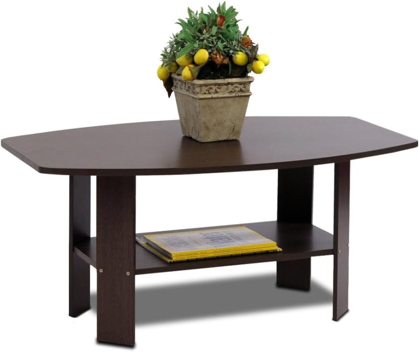 Furinno Simple Design Coffee Table, Dark Brown - Image 4