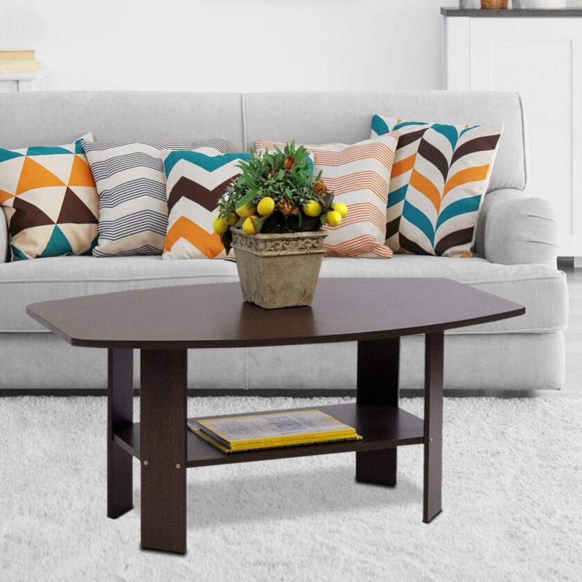 Furinno Simple Design Coffee Table, Dark Brown - Image 2