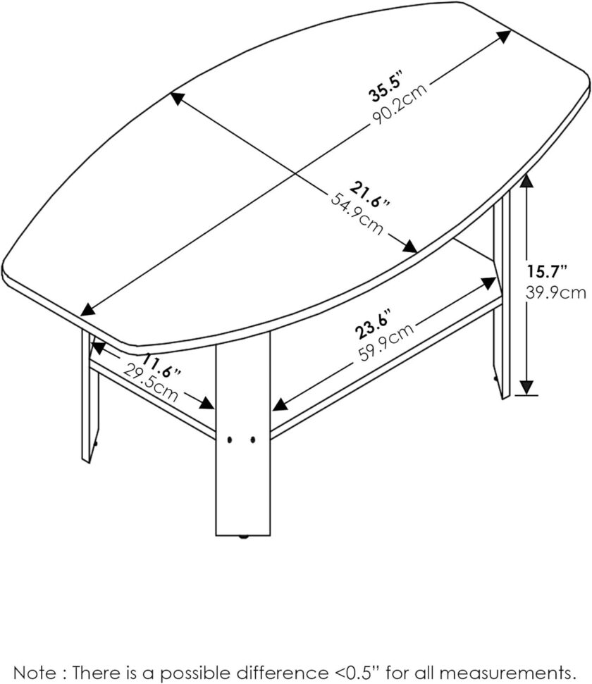 Furinno Simple Design Coffee Table, Dark Brown - Image 3