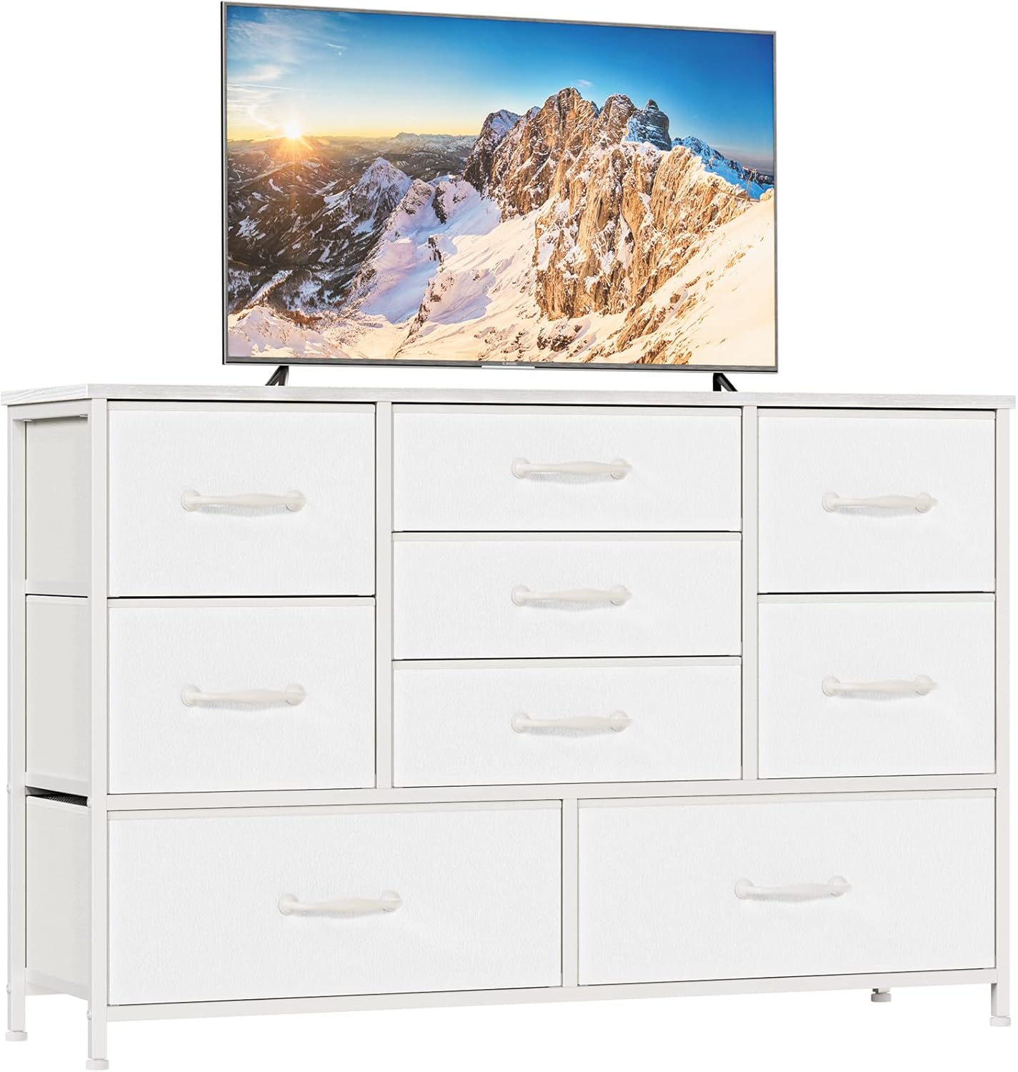 Furnulem Wide Dresser with 9 Large Drawers for 55'' Long TV Stand Entertainment Center,Wood Shelf Storage for Bedroom,Living Room,Closet,Entryway,Sturdy Metal Frame ï¼ˆBlack Oakï¼‰ - Image 9