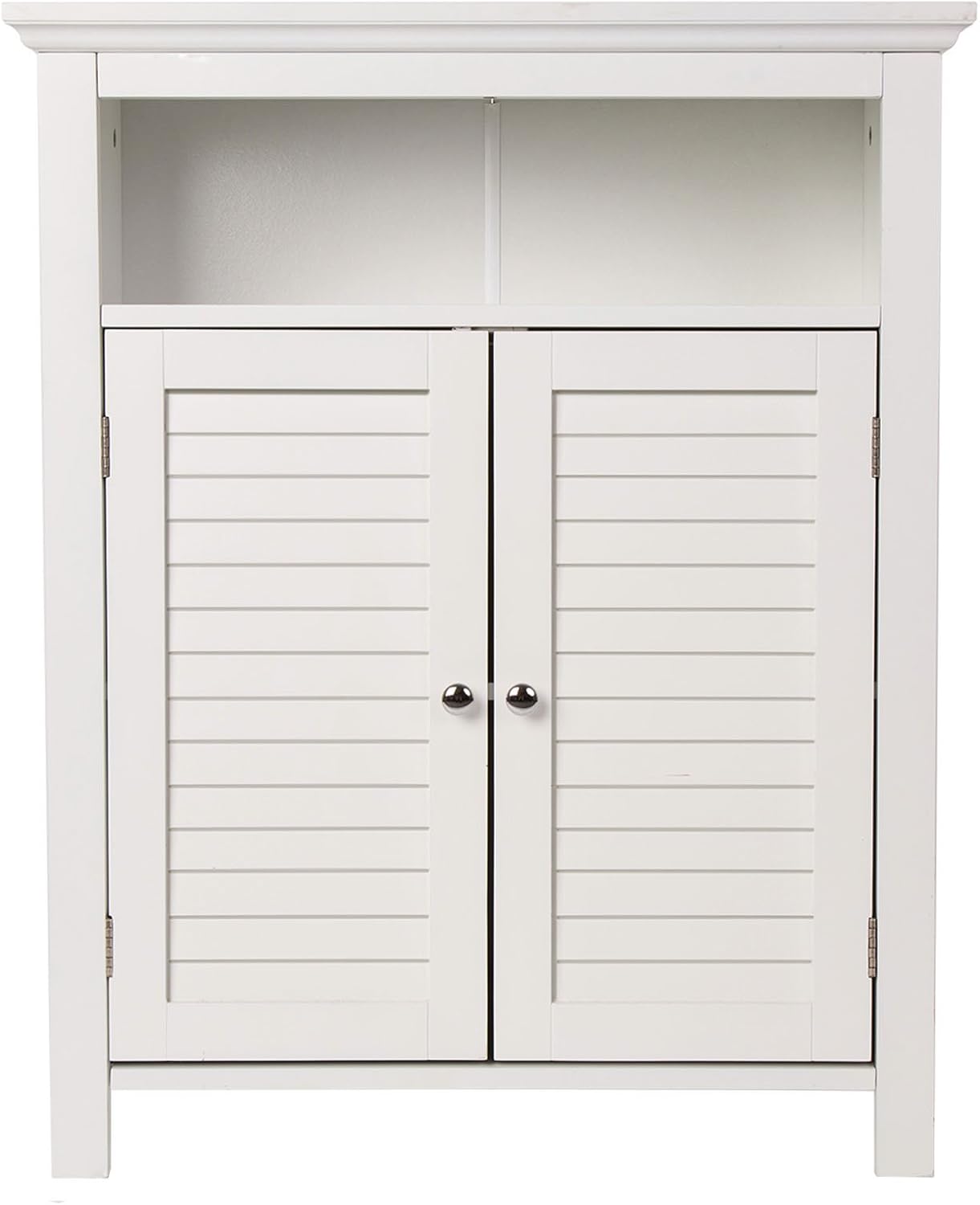 glitzhome 32.5 Inch Free Standing Storage Cabinet Wooden Floor Cabinet Accent Display with Double Doors and Drawer Bathroom Furniture Grey - Image 11