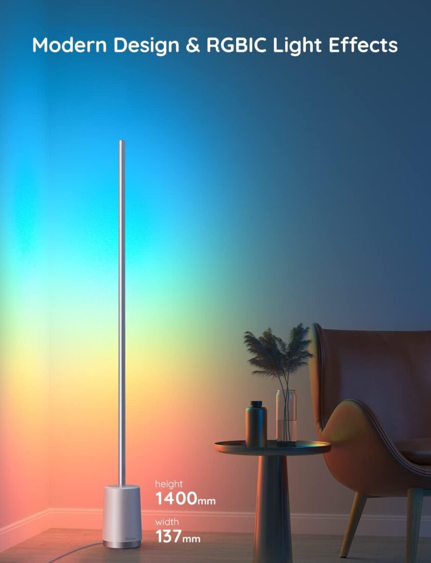 Govee Floor Lamp, RGBIC Lyra Color Changing Corner Lamp, Modern LED Lamp with Wi-Fi App Control, 64+ Scene, DIY Modes, Music Sync, Standing Lamp Suitable for Bedroom, Living Room, Gaming Room - Image 2