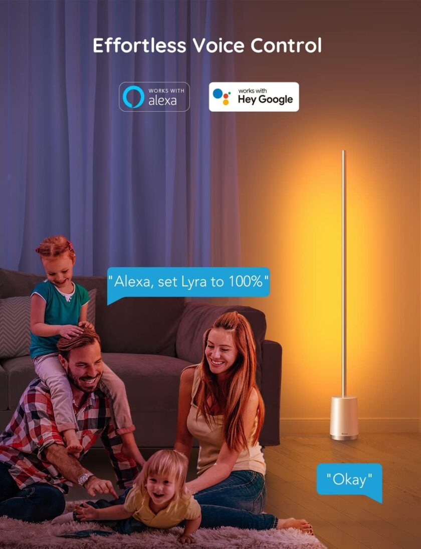 Govee Floor Lamp, RGBIC Lyra Color Changing Corner Lamp, Modern LED Lamp with Wi-Fi App Control, 64+ Scene, DIY Modes, Music Sync, Standing Lamp Suitable for Bedroom, Living Room, Gaming Room - Image 7