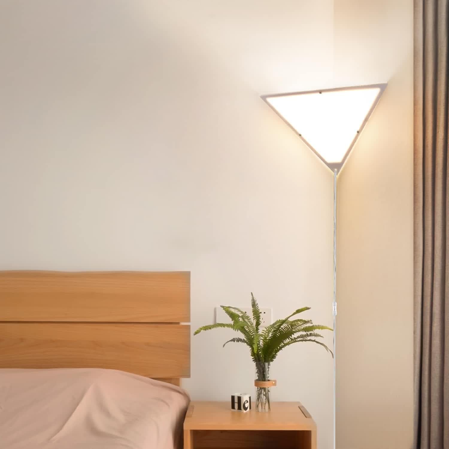 haultop 2 Pack Triangle Corner Lights for Living Room, Modern with Acrylic White Shade, Corner Ceiling Light Plug in Cord, Corner Wall Light for Bedroom, Office, Hallway - Image 6