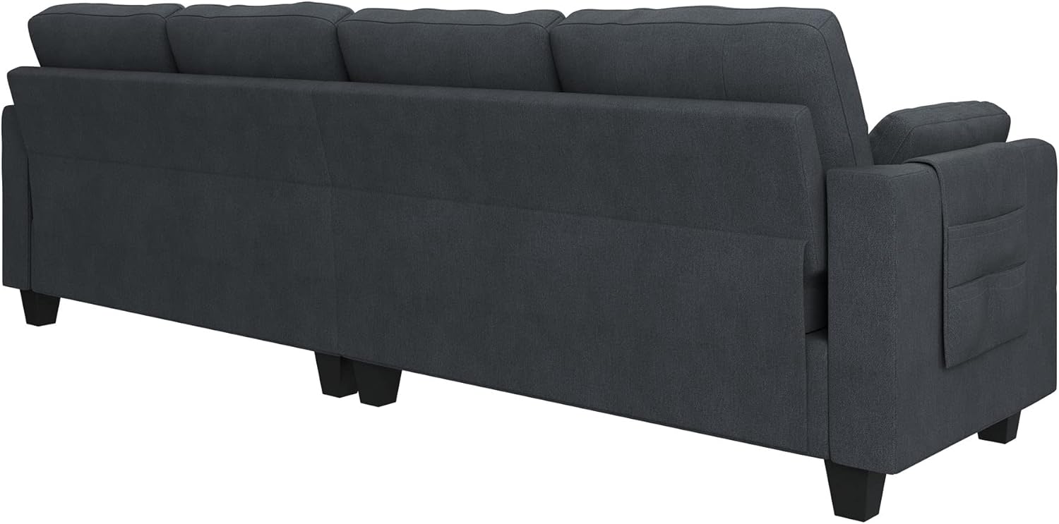 HONBAY Convertible Sectional Sofa L Shaped Couch Reversible Sectional for Small Apartment, Bluish Grey - Image 9