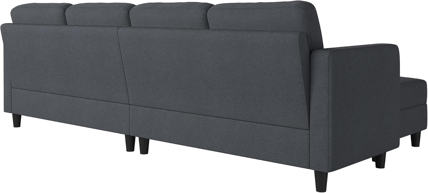 HONBAY Convertible Sectional Sofa U Shaped Couch 4 Seat Sofa with Double Chaises for Living Room, Bluish Grey - Image 7