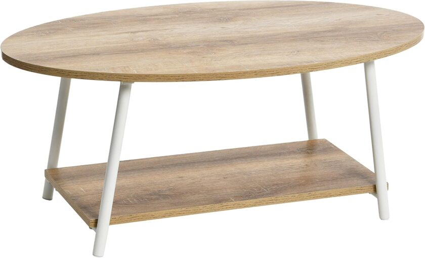 Household Essentials Jamestown Round Coffee Table Ashwood Rustic Wood Grain and Black Metal, 31.5 x 31.5 - Image 58