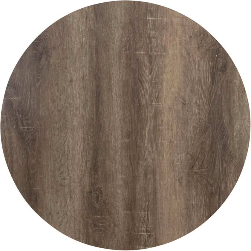 Household Essentials Jamestown Round Coffee Table Ashwood Rustic Wood Grain and Black Metal, 31.5 x 31.5 - Image 6