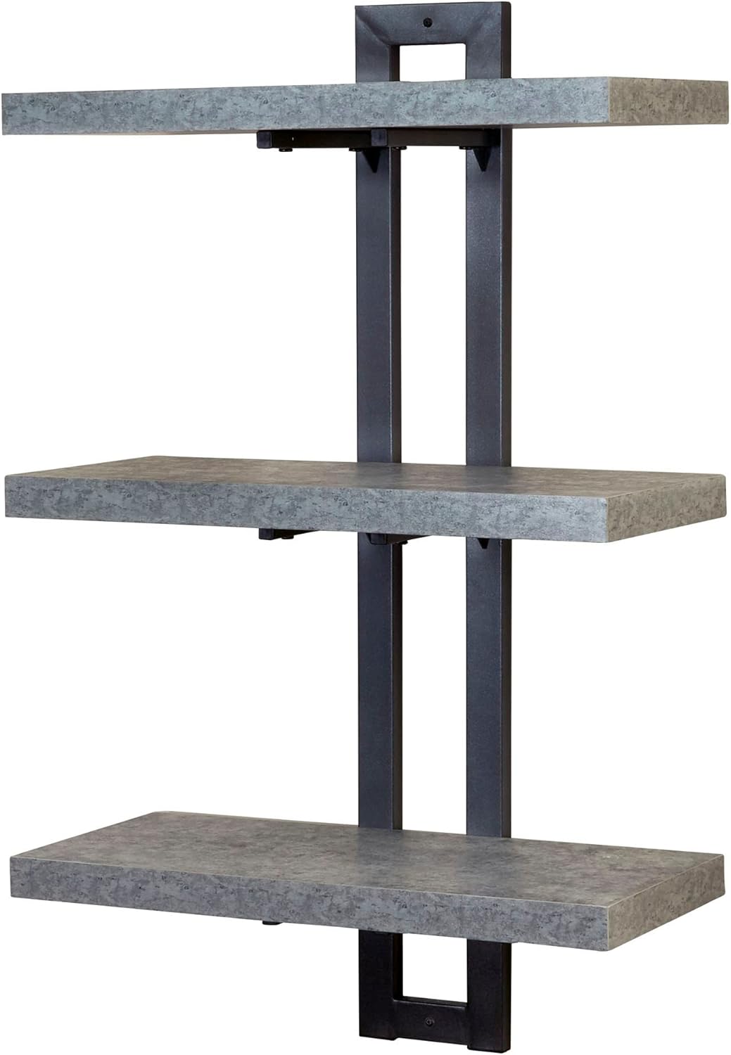 Household Essentials Jamestown Round Coffee Table Ashwood Rustic Wood Grain and Black Metal, 31.5 x 31.5 - Image 57