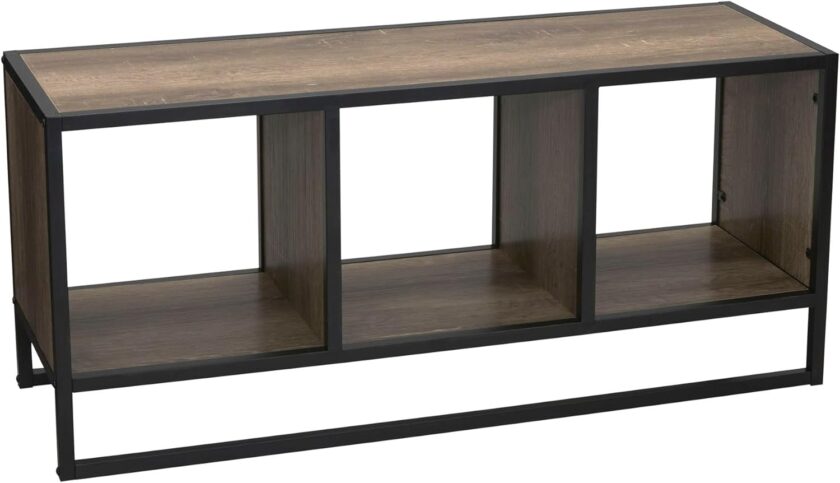 Household Essentials Jamestown Round Coffee Table Ashwood Rustic Wood Grain and Black Metal, 31.5 x 31.5 - Image 18